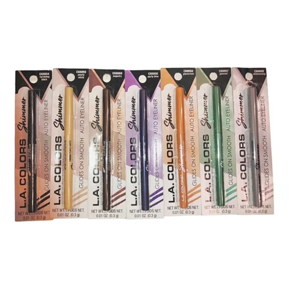3piece‎ shimmer auto eyeliners in 7 assorted vibrant shimmer metallic colors